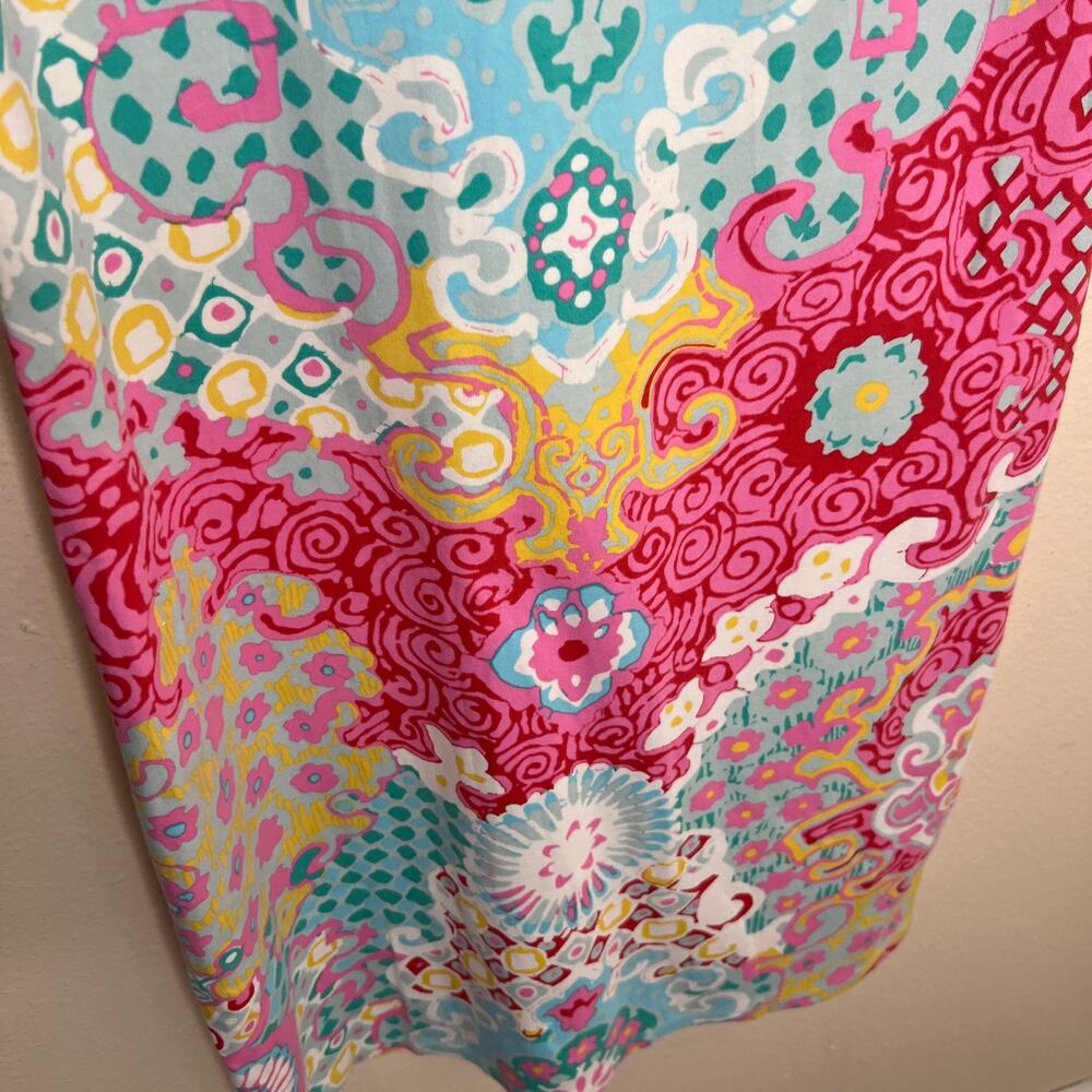 Talbots Bright Multicolored Medallion Interlock Paisley Cotton Sheath Dress S - Picture 3 of 10